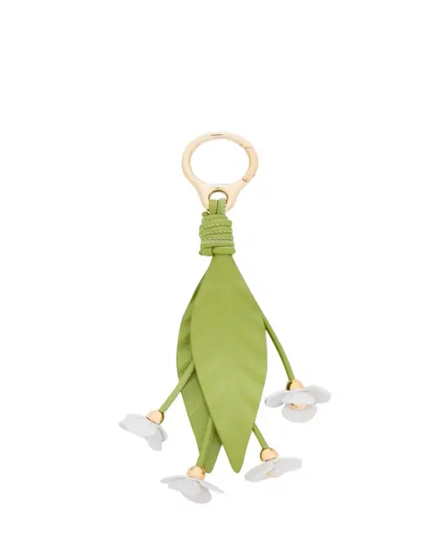 Loewe x Paula's Ibiza Strawberry Flower Bag Charm in Calfskin Leather