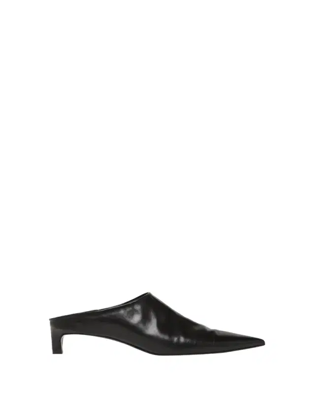 Leather Kitten Mule Pumps