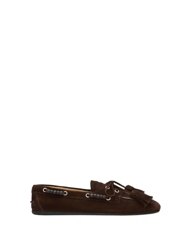 Suede Tassel Boat Loafers