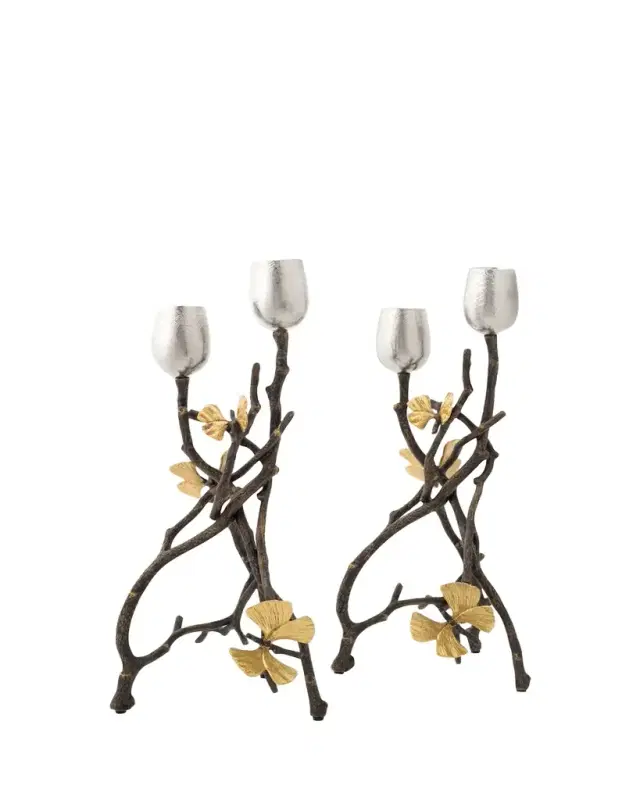 Michael Aram Butterfly Ginkgo Candleholder, Set of 2