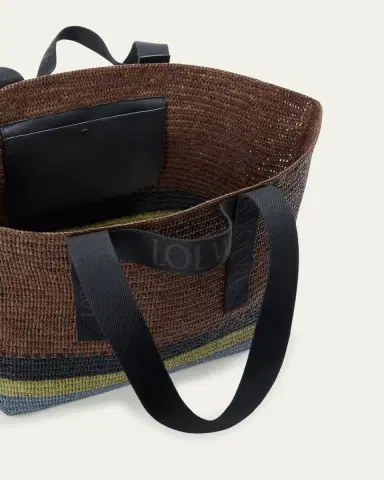 Loewe Men's Fold Raffia Shopper Tote Bag | Thumbnail 3