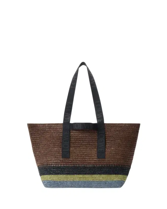 Loewe Men's Fold Raffia Shopper Tote Bag