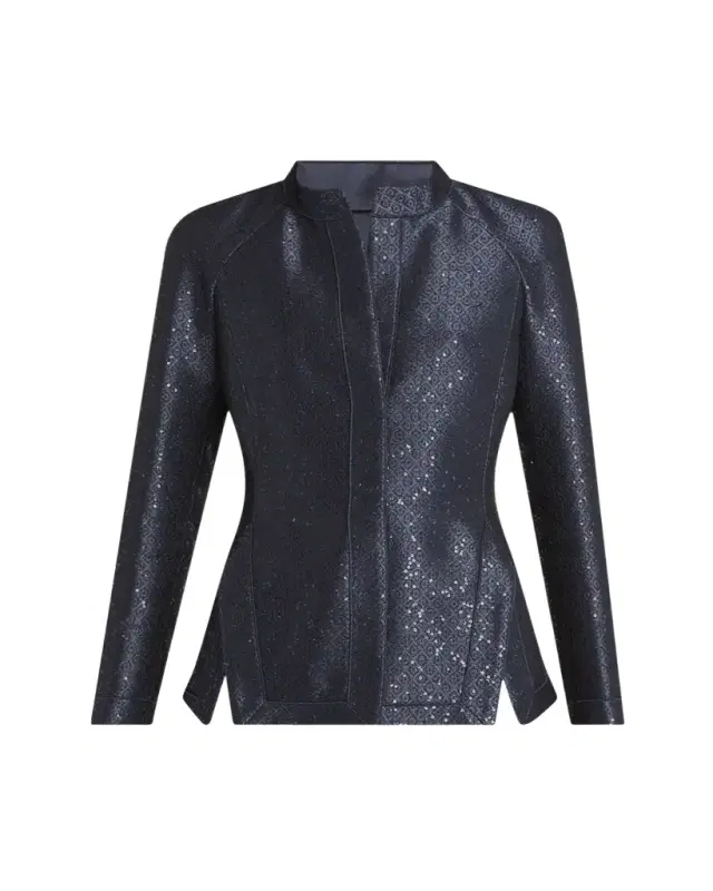 Sequin Jacquard Single-Breasted Evening Jacket