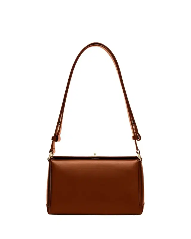 Small Folded Shoulder Bag in Vitello Leather Small Folded Shoulder Bag in Vitello Leather