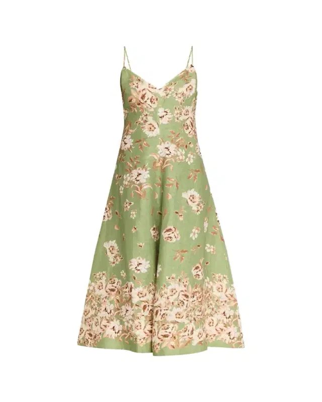 Mae Floral Linen Midi Dress