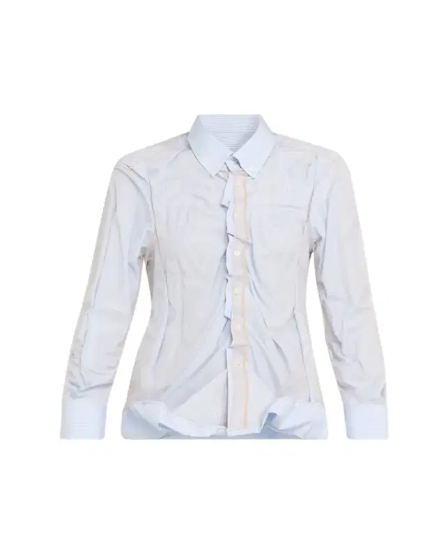 Layered Draped Stripe Button-Down Blouse Layered Draped Stripe Button-Down Blouse