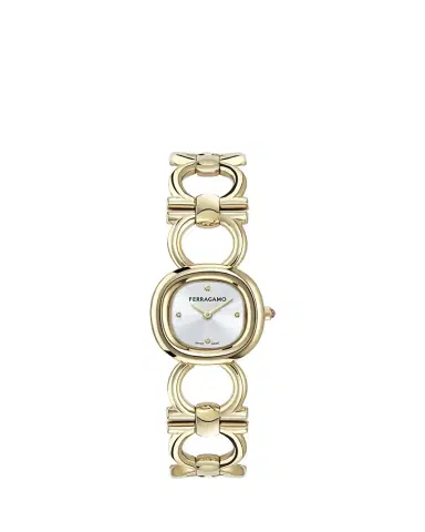 Ferragamo 25mm Double Gancini BraceleDouble Gancini 25MM IP Yellow Gold Diamond Watch | Thumbnail 1 Ferragamo 25mm Double Gancini BraceleDouble Gancini 25MM IP Yellow Gold Diamond Watch | Thumbnail 1