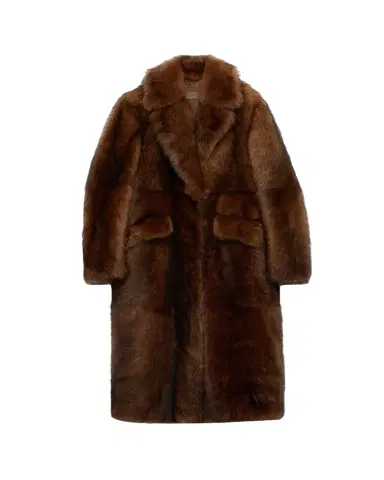 Prada Single-Breasted Lamb Shearling Long Coat | Thumbnail 1