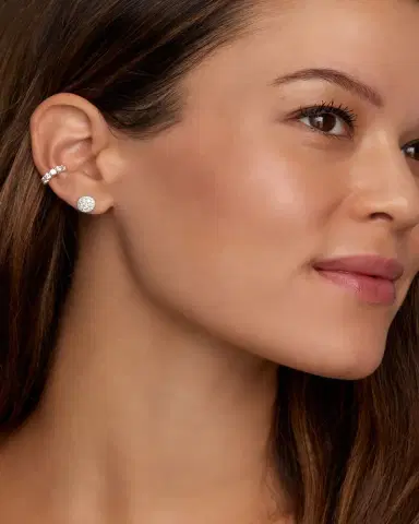 Jamie Wolf 18K White Gold Diamond Ear Cuff, Single | Thumbnail 3 Jamie Wolf 18K White Gold Diamond Ear Cuff, Single | Thumbnail 3