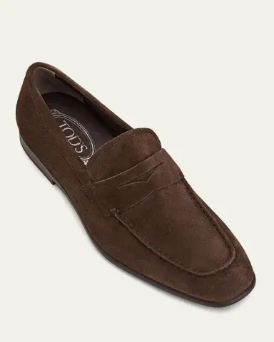Tod's Men's Moccasino Suede Penny Loafers | Thumbnail 2 Tod's Men's Moccasino Suede Penny Loafers | Thumbnail 2