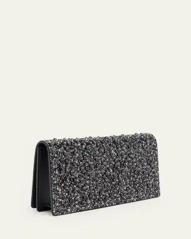 Christian Louboutin Bettina Bead-Encrusted Leather Clutch Bag | Thumbnail 7