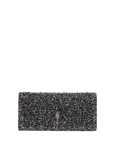 Christian Louboutin Bettina Bead-Encrusted Leather Clutch Bag | Thumbnail 1