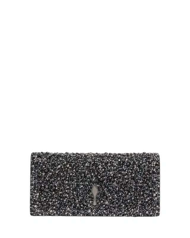 Christian Louboutin Bettina Bead-Encrusted Leather Clutch Bag