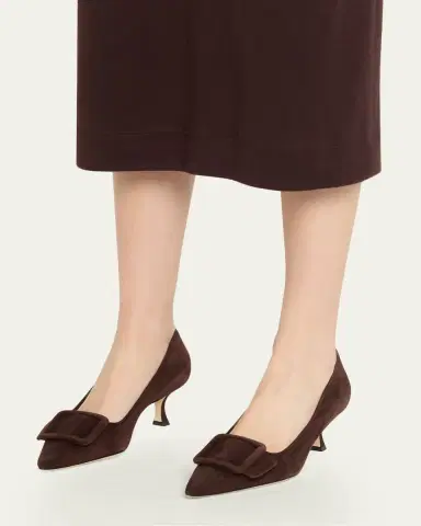 Manolo Blahnik Maysale Suede Buckle Pumps | Thumbnail 2 Manolo Blahnik Maysale Suede Buckle Pumps | Thumbnail 2