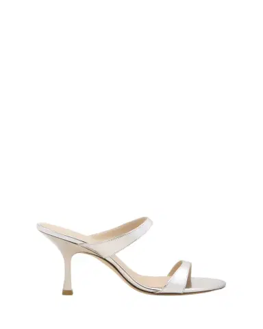 Stuart Weitzman Nudist Metallic Leather Slide Sandals | Thumbnail 1 Stuart Weitzman Nudist Metallic Leather Slide Sandals | Thumbnail 1