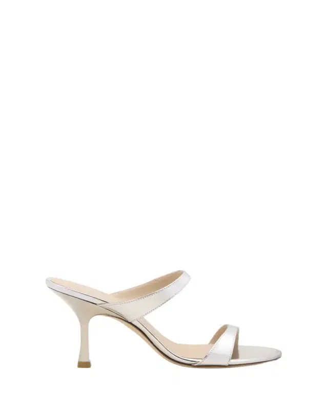 Stuart Weitzman Nudist Metallic Leather Slide Sandals