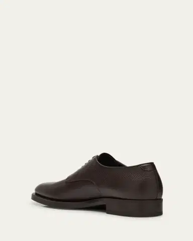 Giorgio Armani Mens Grained Calf Leather Rubber-Sole Derby Shoes | Thumbnail 2 Giorgio Armani Mens Grained Calf Leather Rubber-Sole Derby Shoes | Thumbnail 2