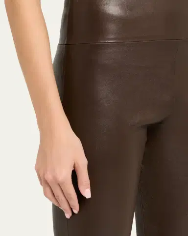 SPRWMN High-Waist Flare-Leg Cropped Leather Leggings | Thumbnail 10