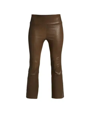 SPRWMN High-Waist Flare-Leg Cropped Leather Leggings | Thumbnail 1