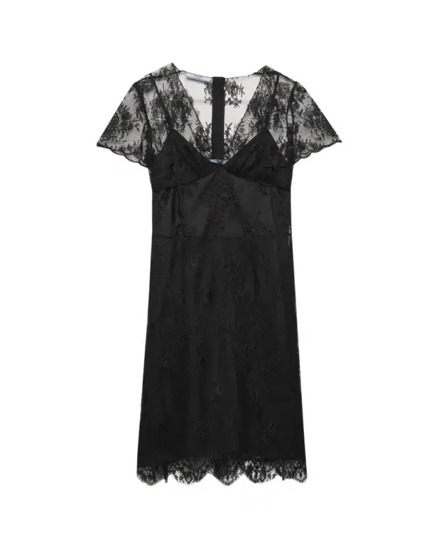 Short-Sleeve Lace Dress