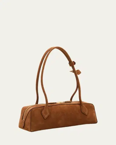 ALAÏA Le Teckel Medium Suede Shoulder Bag | Thumbnail 3 ALAÏA Le Teckel Medium Suede Shoulder Bag | Thumbnail 3