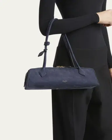 ALAÏA Le Teckel Medium Suede Shoulder Bag | Thumbnail 6 ALAÏA Le Teckel Medium Suede Shoulder Bag | Thumbnail 6