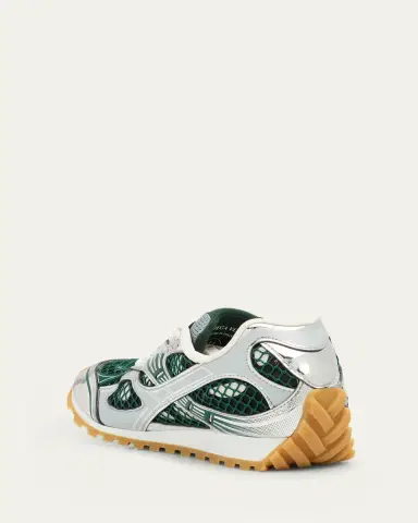 Bottega Veneta Women's Orbit Metallic Net Runner Sneakers | Thumbnail 4