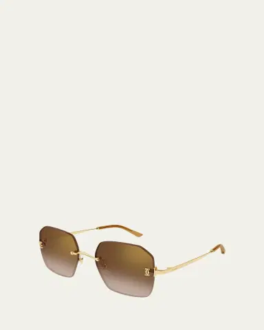 Cartier C de Rectangular Metal Sunglasses | Thumbnail 2