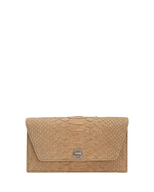 Anouk Snakeskin Suede Envelope Clutch Bag