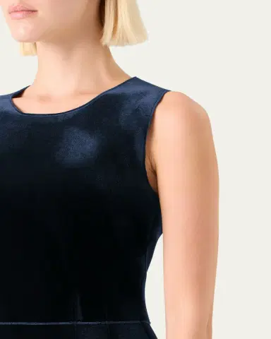 Akris Sleeveless Velvet Midi Cocktail Dress | Thumbnail 5 Akris Sleeveless Velvet Midi Cocktail Dress | Thumbnail 5
