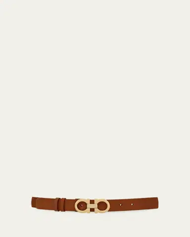 Ferragamo Donna Suede Double Gancini Belt | Thumbnail 3