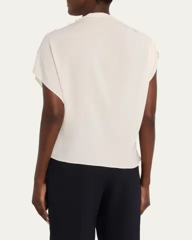 TWP Wish You Would Draped Silk Georgette Blouse | Thumbnail 3 TWP Wish You Would Draped Silk Georgette Blouse | Thumbnail 3