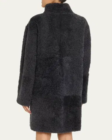Lafayette 148 New York Stand-Collar Reversible Shearling Coat | Thumbnail 3 Lafayette 148 New York Stand-Collar Reversible Shearling Coat | Thumbnail 3