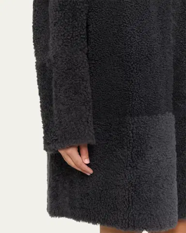 Lafayette 148 New York Stand-Collar Reversible Shearling Coat | Thumbnail 5 Lafayette 148 New York Stand-Collar Reversible Shearling Coat | Thumbnail 5