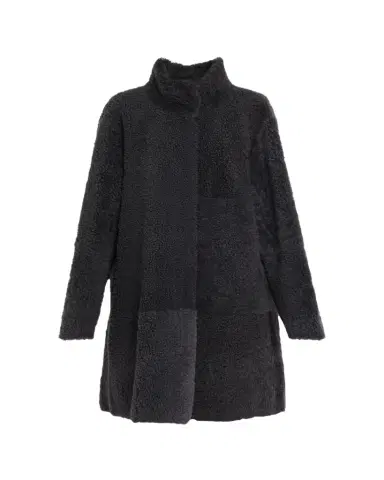 Lafayette 148 New York Stand-Collar Reversible Shearling Coat | Thumbnail 1 Lafayette 148 New York Stand-Collar Reversible Shearling Coat | Thumbnail 1