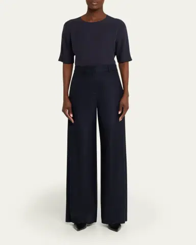 Giorgio Armani Flanella Cashmere Wide-Leg Pants | Thumbnail 2 Giorgio Armani Flanella Cashmere Wide-Leg Pants | Thumbnail 2