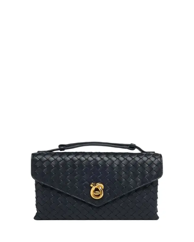 Bottega Veneta Knot Lock Leather Top-Handle Bag