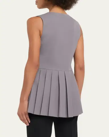 Jil Sander Sleeveless Pleated Peplum Top | Thumbnail 7