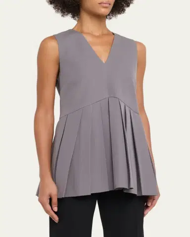 Jil Sander Sleeveless Pleated Peplum Top | Thumbnail 8