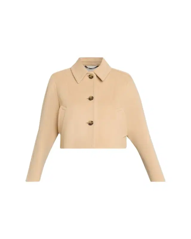 Wool Felt Cropped Single-Breasted Jacket