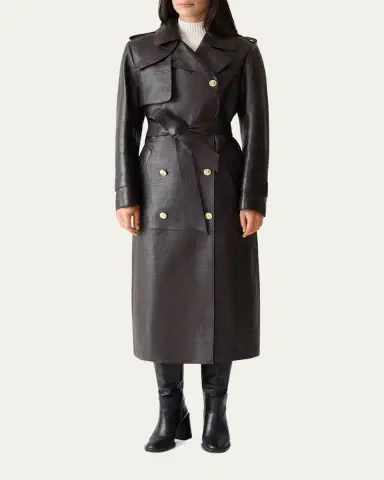 Mackage Gael-NV Croc-Embossed Leather Trench Coat | Thumbnail 2 Mackage Gael-NV Croc-Embossed Leather Trench Coat | Thumbnail 2