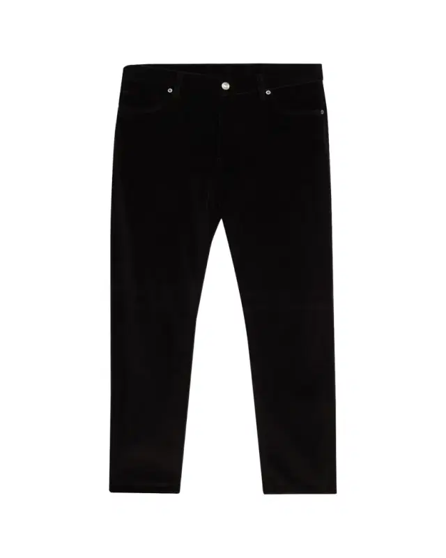 Men's Dark Gray Corduroy Straight-Leg Jeans