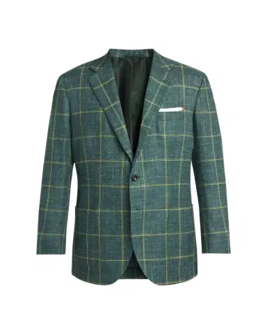 Kiton Men's Windowpane Check Single-Breasted Sport Coat | Thumbnail 1