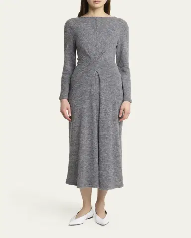 Proenza Schouler White Label Sai Wool Jersey Long-Sleeve Dress | Thumbnail 2 Proenza Schouler White Label Sai Wool Jersey Long-Sleeve Dress | Thumbnail 2