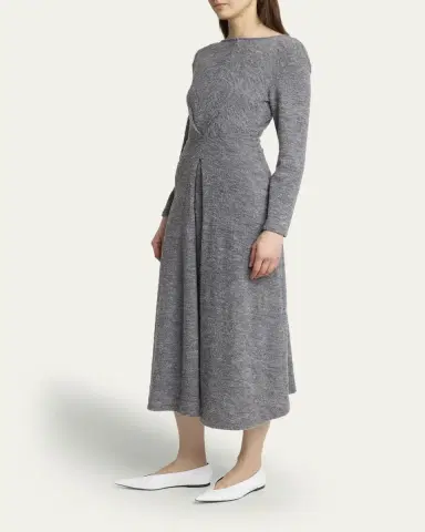 Proenza Schouler White Label Sai Wool Jersey Long-Sleeve Dress | Thumbnail 4 Proenza Schouler White Label Sai Wool Jersey Long-Sleeve Dress | Thumbnail 4