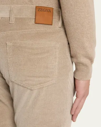 Zegna Men's Dark Gray Corduroy Straight-Leg Jeans | Thumbnail 5 Zegna Men's Dark Gray Corduroy Straight-Leg Jeans | Thumbnail 5