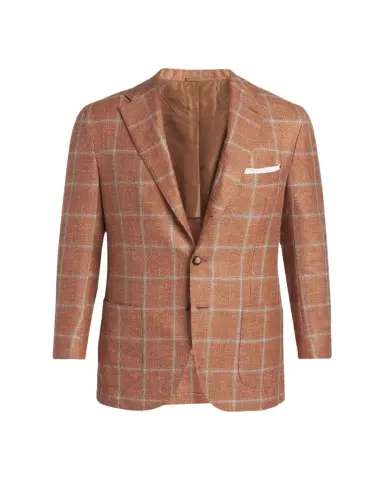 Kiton Men's Windowpane Check Single-Breasted Sport Coat | Thumbnail 1