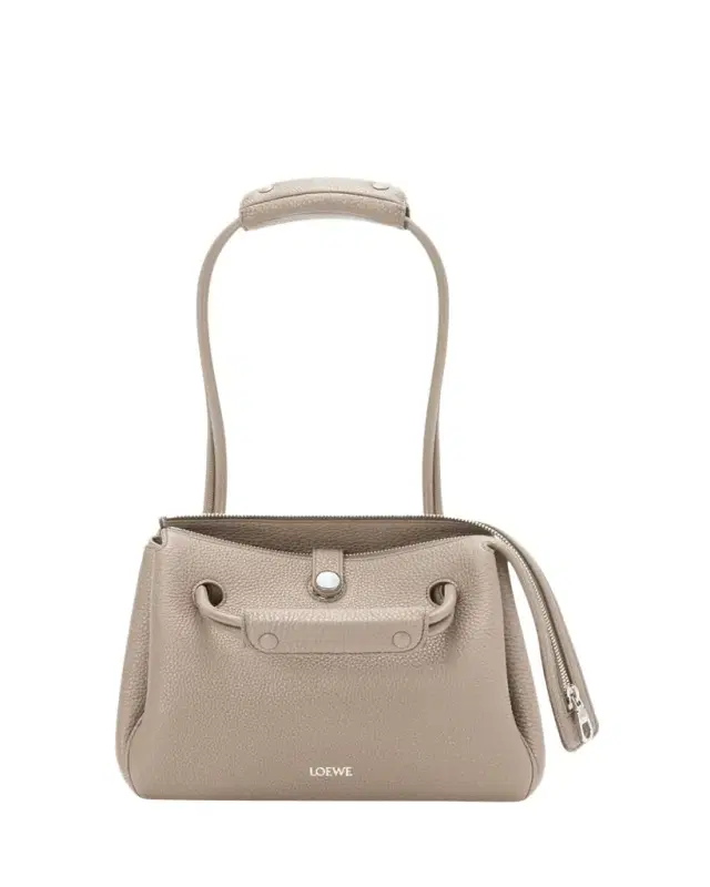 Madrid Small Trapeze Shoulder Bag in Grain Leather