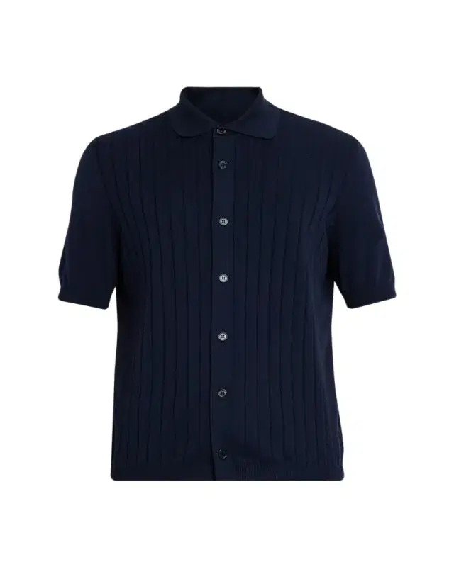 Brunello Cucinelli Men's Cotton Rib Short-Sleeve Shirt