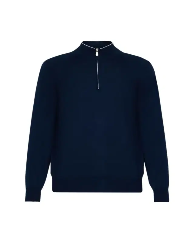 Men's Cotton Knit Quarter-Zip Sweater